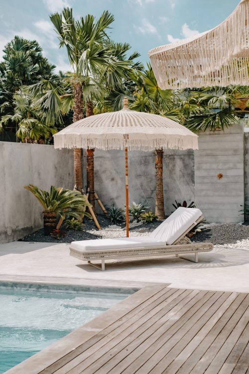 Bali parasol - Macrame - crème - 250cm