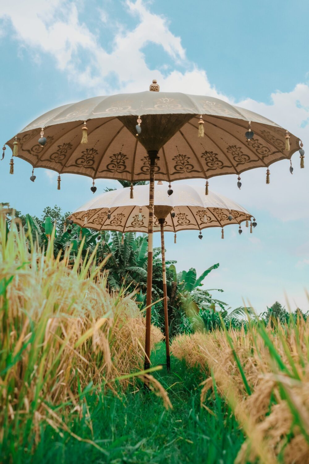 Bali parasol -Nature green lotus -250cm