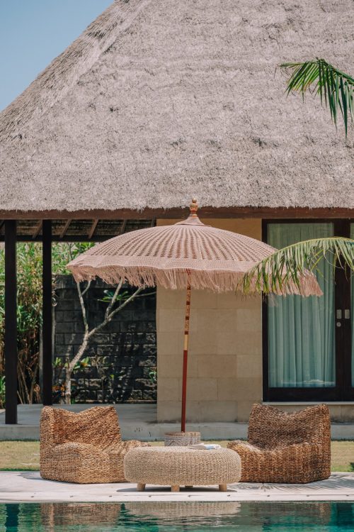 Bali parasol - Macrame - zand - 250cm