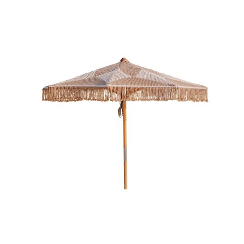 Handgeknoopte parasol - Diamond - crème 250cm