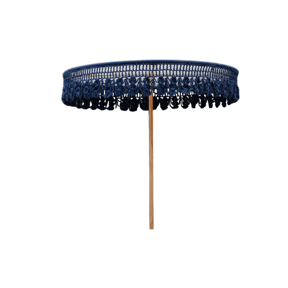 Handgeknoopte parasol - Luxor - blauw 250cm - Image 2